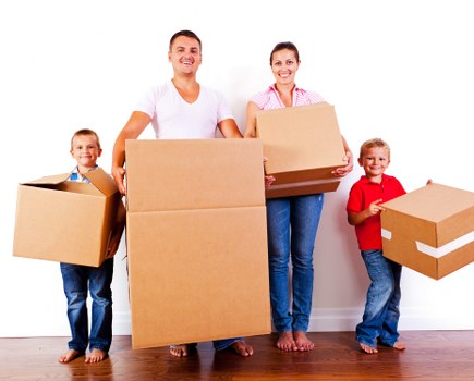 Unpacking boxes into a new home in Haringey