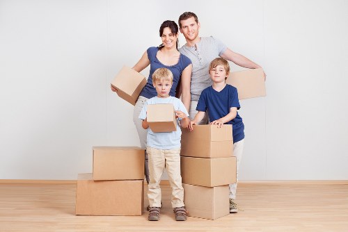 Removal van and moving boxes for a local house move in Haringey