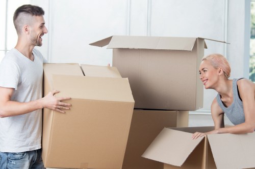 Professional movers handling a flat move in North London